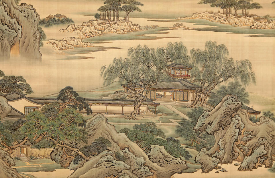 Bonhams : Yuan Yao (active 1720-1780, Qianlong court artist) Pavilion ...