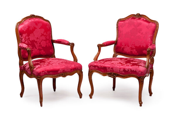 Bonhams : A pair of Louis XV period fauteuils à la Reine One by Pierre ...