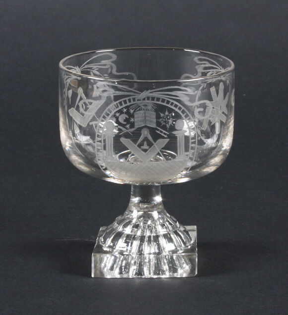 Bonhams : An engraved Masonic rummer Circa 1800.