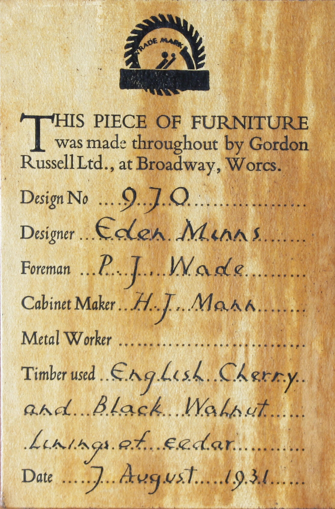 Bonhams : A Gordon Russell cherry and walnut double wardrobe