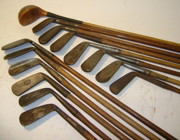 Bonhams A Selection Of 13 Wooden Shafted Irons And Putters