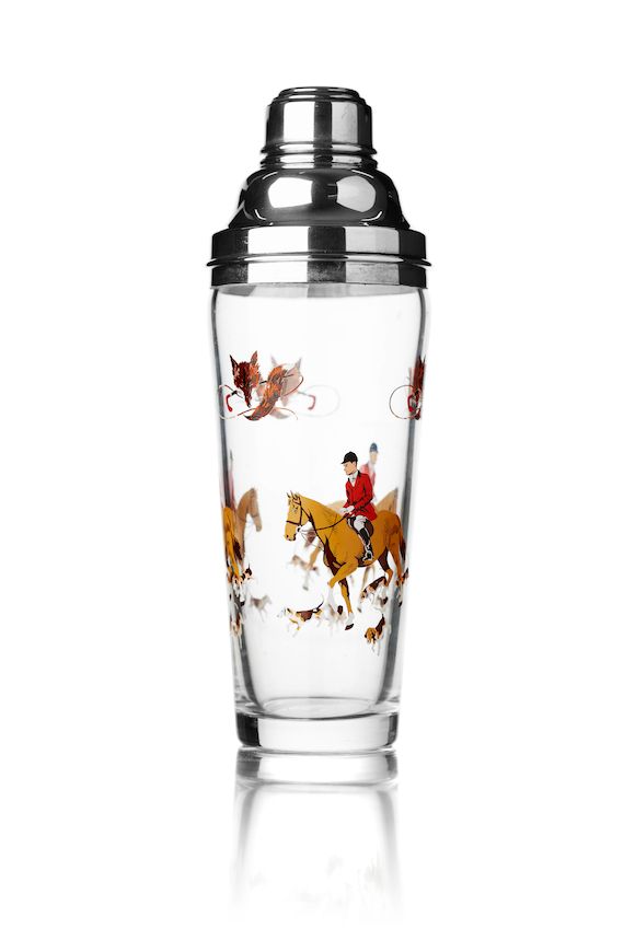 Bonhams An Art Deco electroplate mounted glass cocktail shaker Inside