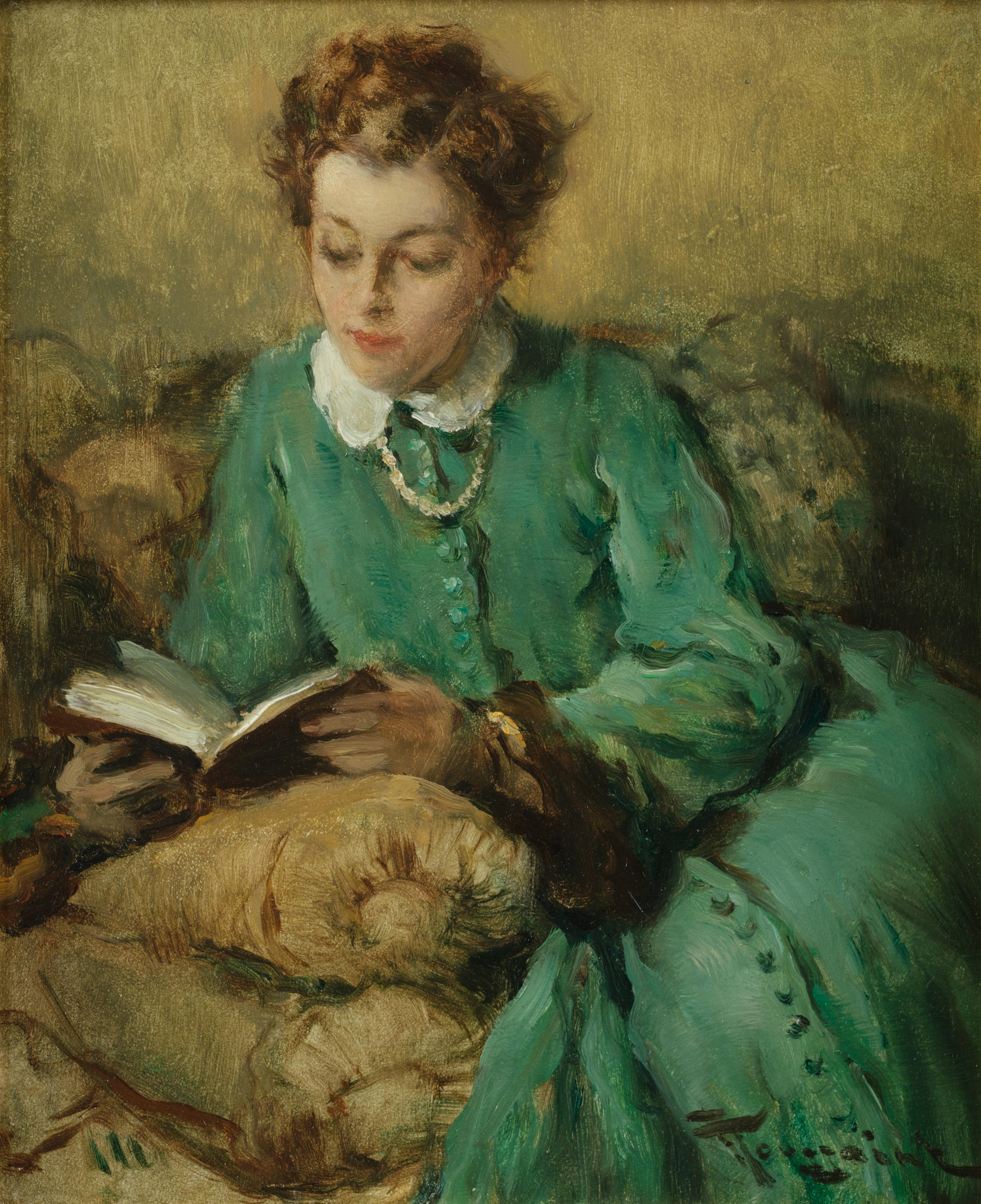 Bonhams : Fernand Toussaint (Belgian, 1873-1955) Femme lisant