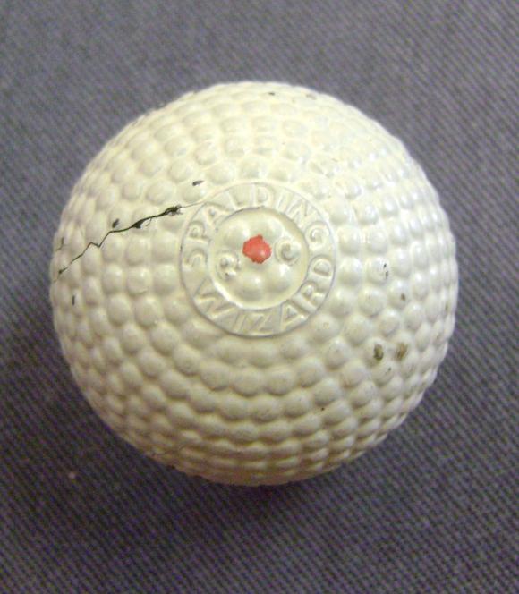 Bonhams : A Spalding Wizard Red Dot bramble golf ball