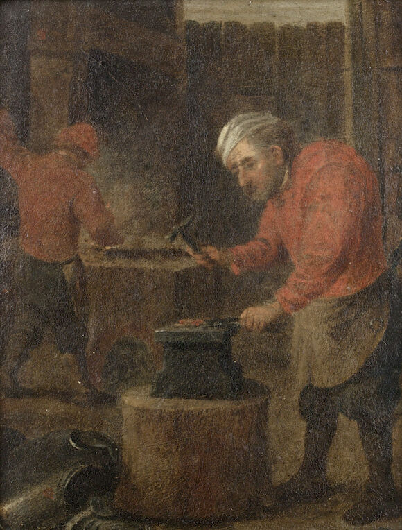 Bonhams : After David Teniers the Younger, 18th Century A blacksmith ...
