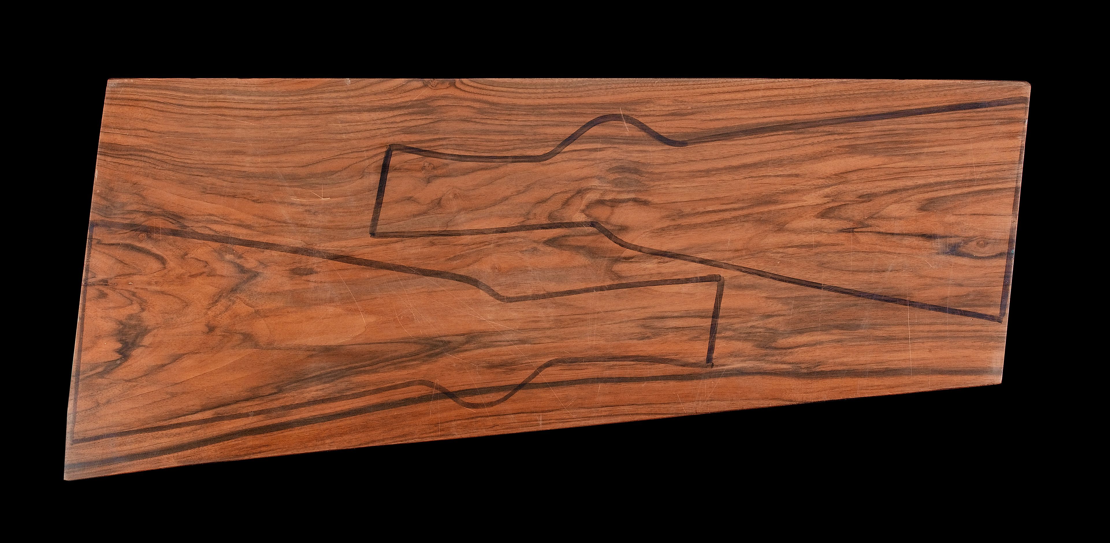 A large highly-figured walnut blank