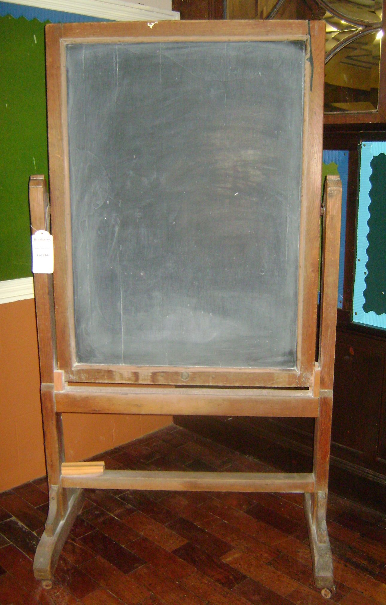 A pine blackboard easel