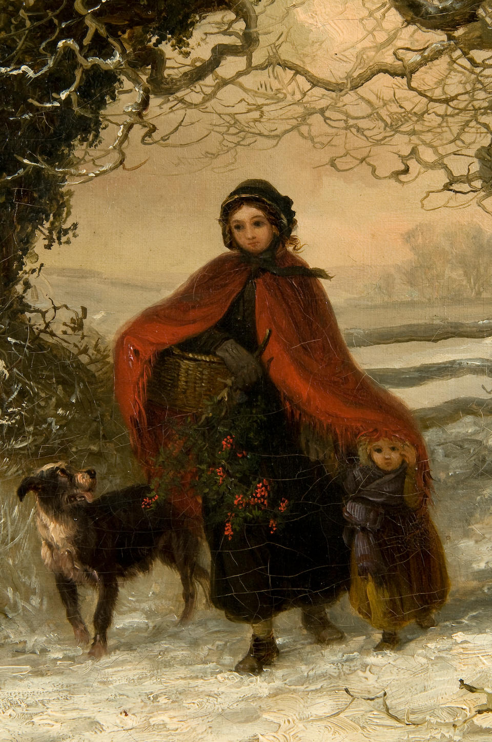 Bonhams : Thomas Smythe (British, 1825-1906) Gathering holly in the snow
