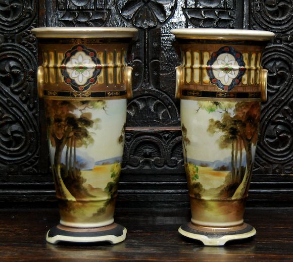 Bonhams A pair of early Japanese Noritake vases