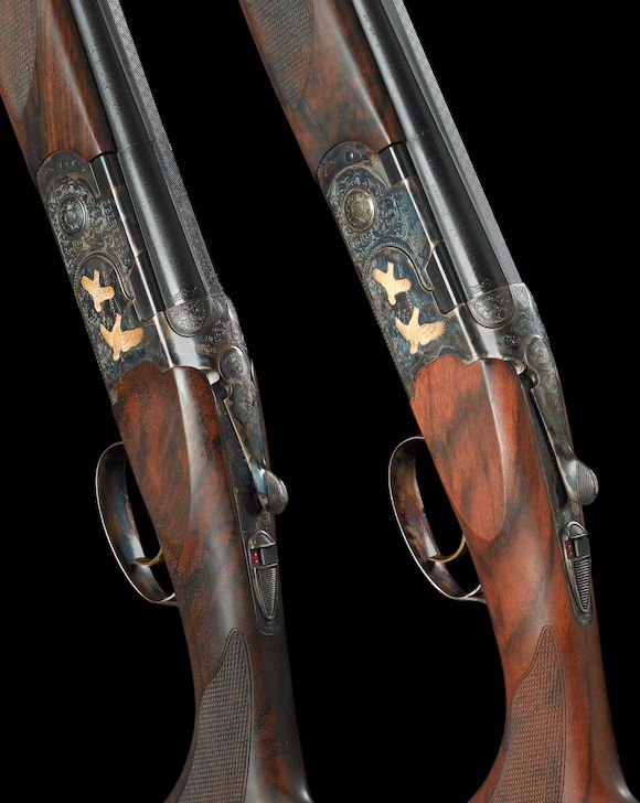 Bonhams : A composed pair of 20-bore (3in) '687 Silver Pigeon V' single ...