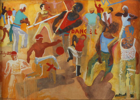 Bonhams : Walter Kershaw (British, born 1940) Men at Work: study for a ...