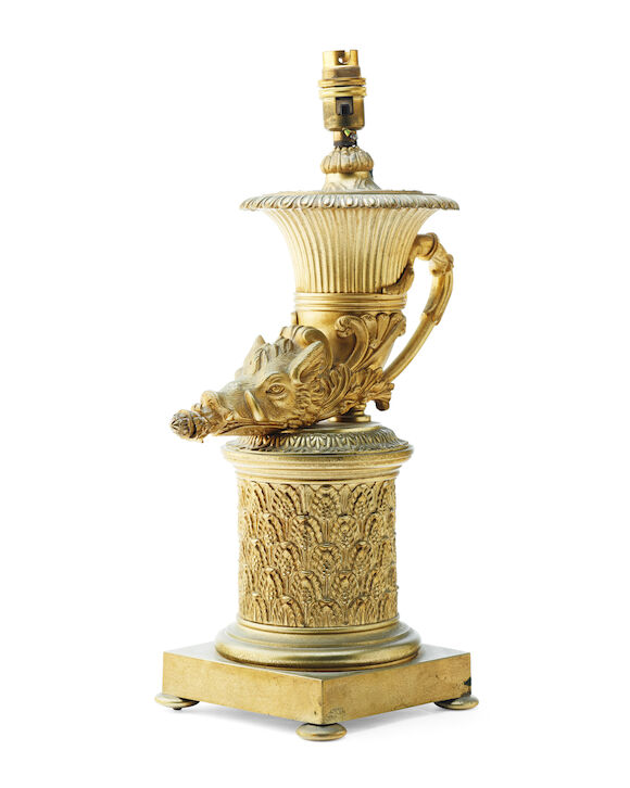 Bonhams : A pair of 20th century gilt metal table lampsProbably ...