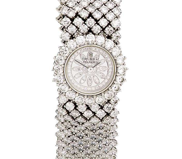 A lady's diamond wristwatch, by The Royal Diamond, retailed by C