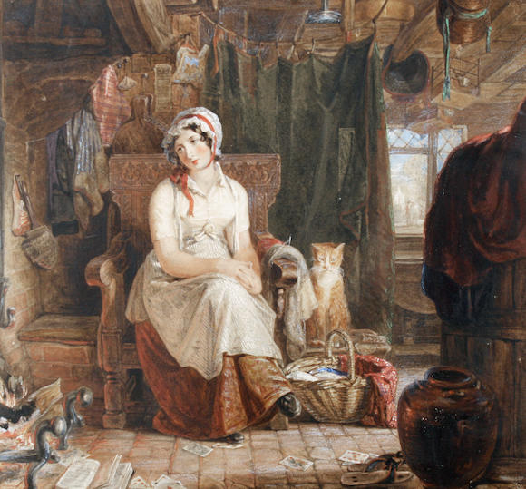 Bonhams : Thomas Uwins (British, 1782-1857) 'Nobody coming to marry me'