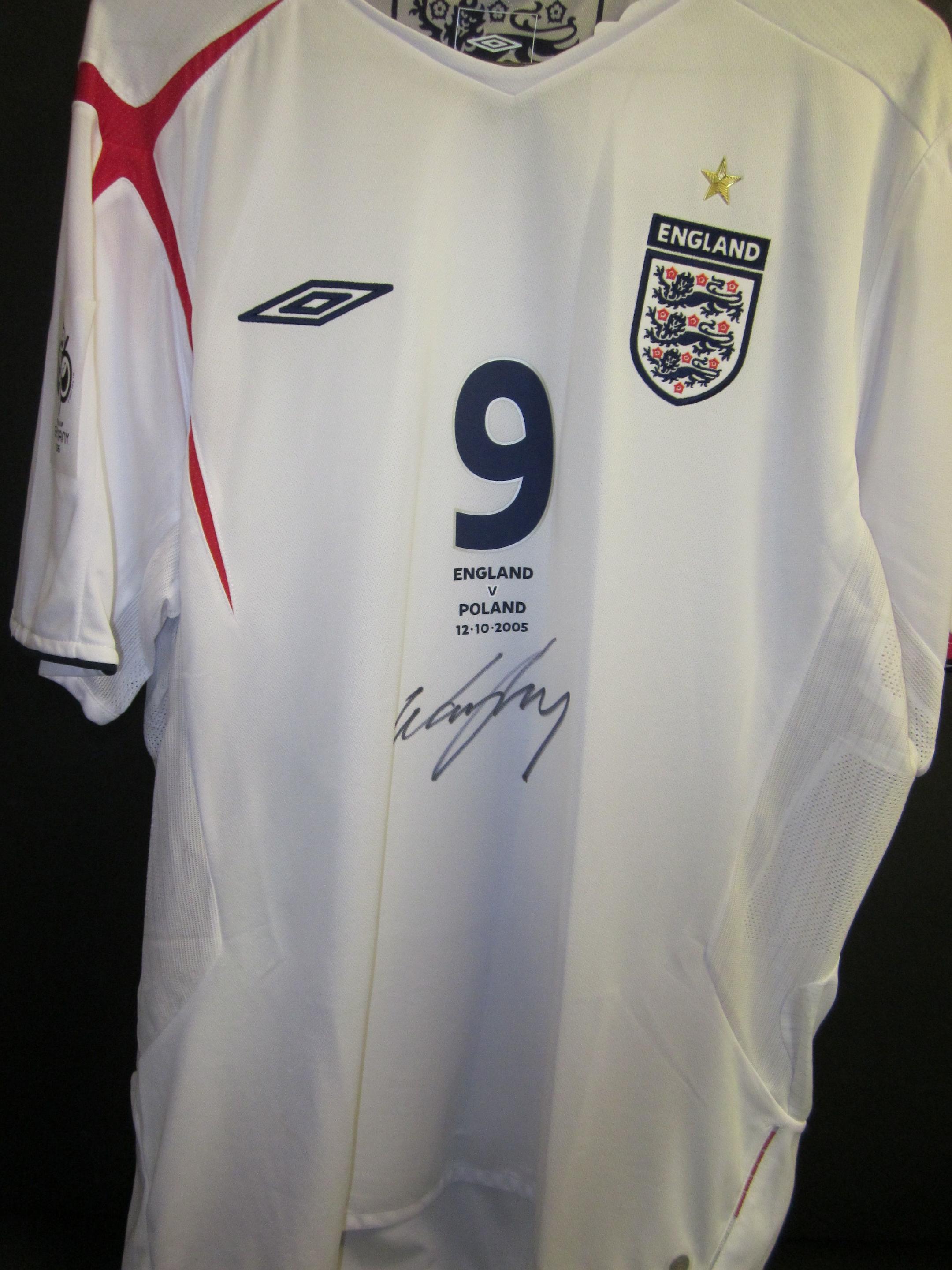 2005 Wayne Rooney match issued hand signed England shirt - auctions & price  archive