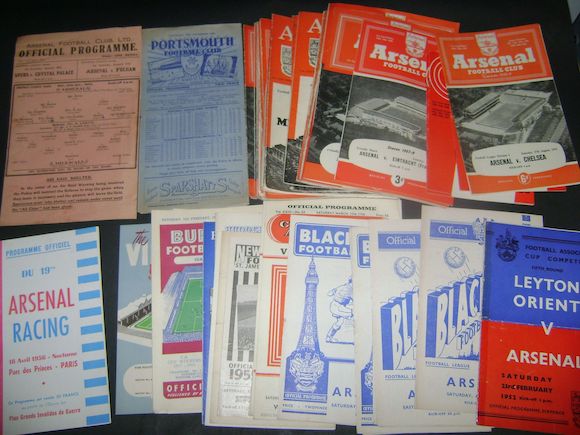 Bonhams : A collection of 1940's/50's Arsenal programmes