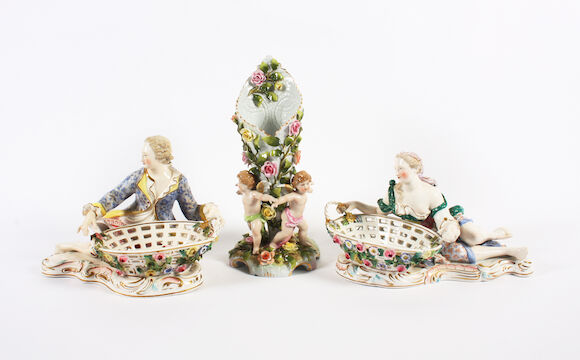 Bonhams : A pair of John Bevington figural sweetmeats and a German ...