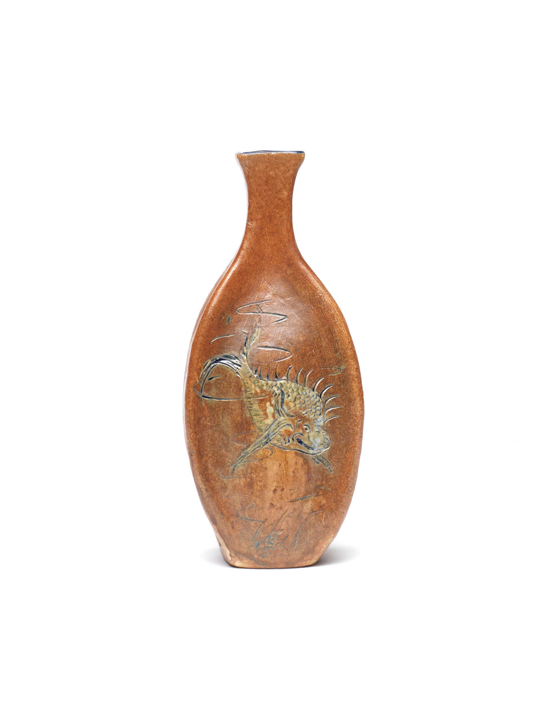 Bonhams The Martin Brothers A Bottle Vase with Grotesque Fish, 1899