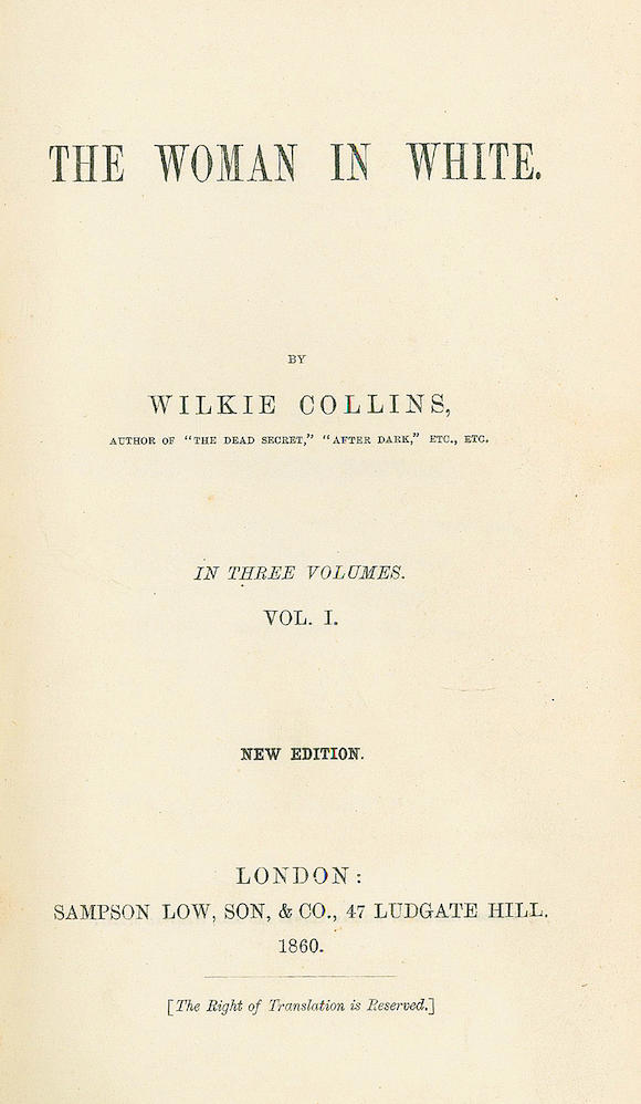 Bonhams Collins Wilkie The Woman In White 3 Vol 2916