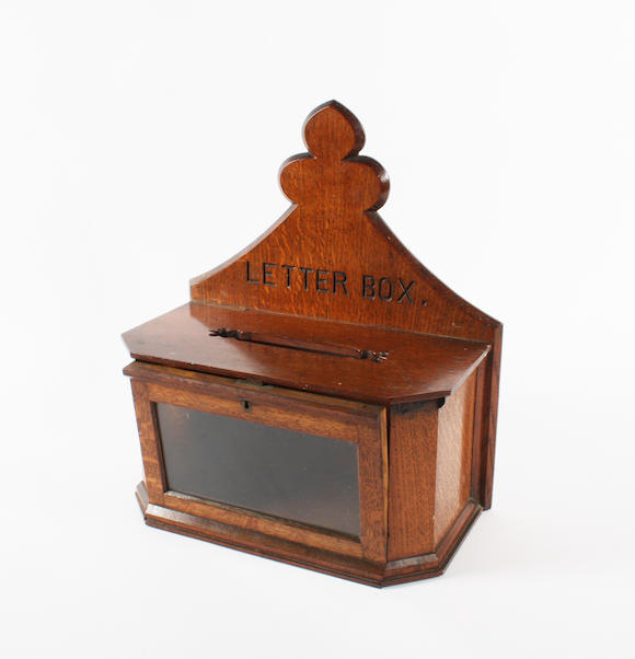 Bonhams A Late Victorian Oak Hall Type Wall Mounting Letter Box