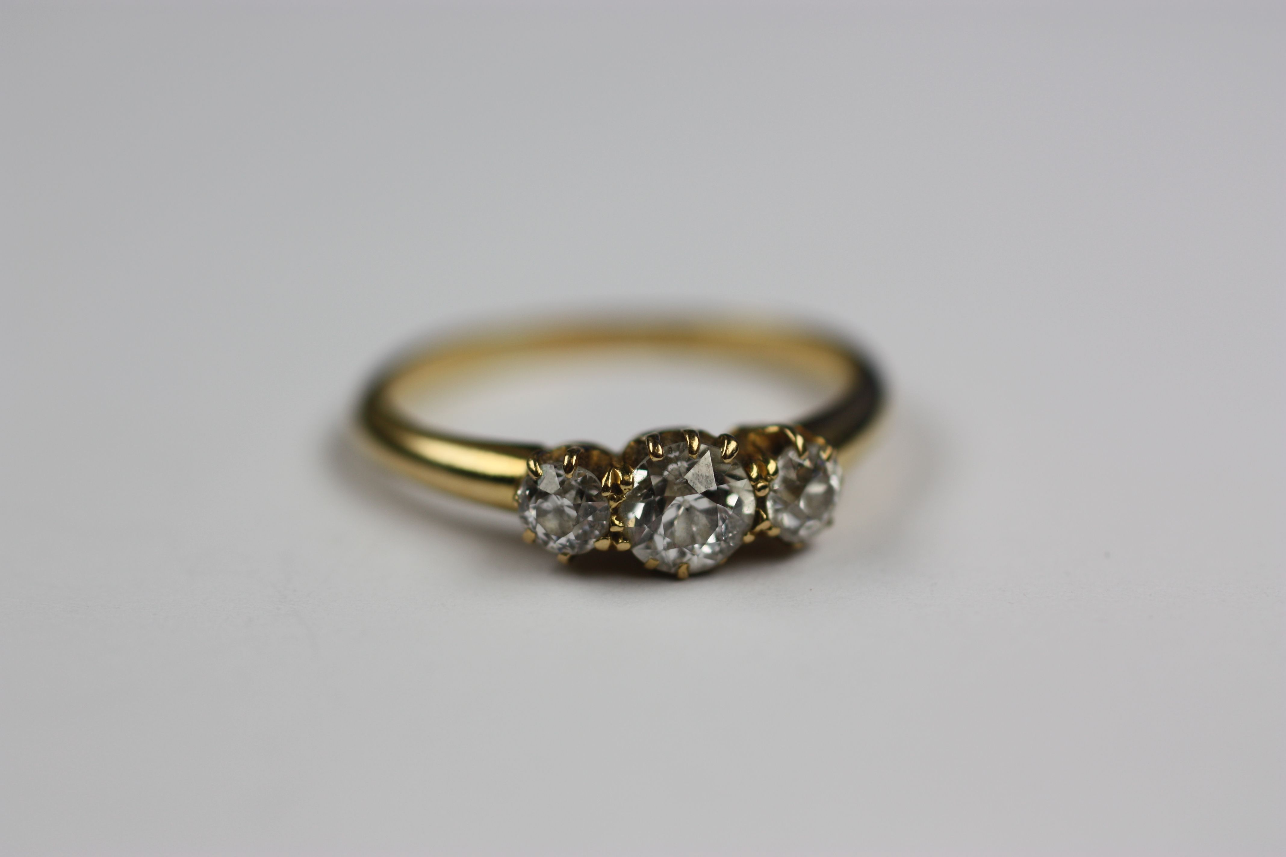A three stone diamond ring