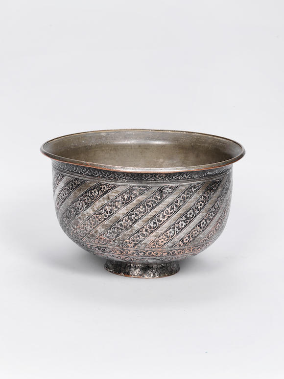 Bonhams A Safavid Tinned Copper Wine Bowl Persia 17th Century 1870