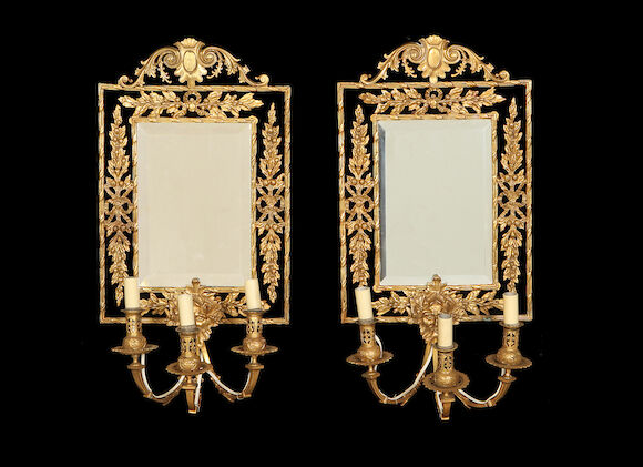 Bonhams : A pair of early 20th century gilt metal girandoles