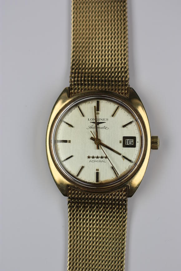 Bonhams : Longines a gentleman's 9ct gold Automatic Admiral wristwatch,