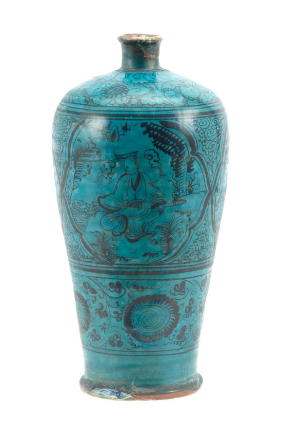 Bonhams A Cizhou turquoiseglazed baluster vase Ming Dynasty