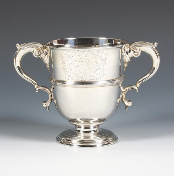 Bonhams : A mid 18th century Irish silver twin-handled cup With Crowned ...