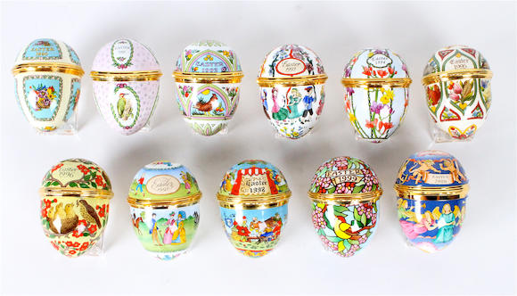 Bonhams : A collection of Halcyon Day enamelled Easter eggs