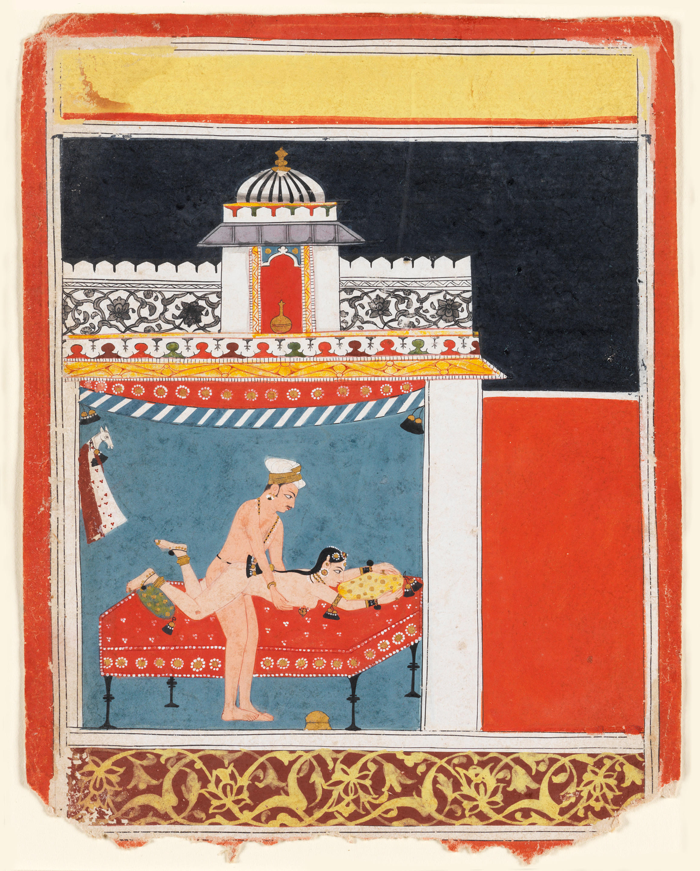 Bonhams A Couple In An Erotic Embrace In A Pavilion Malwa,