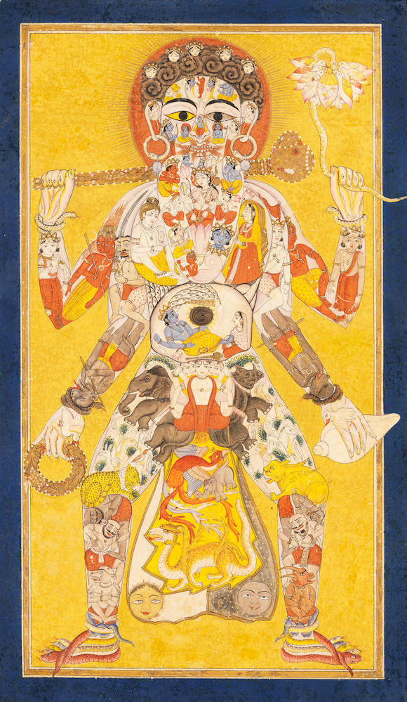 Bonhams : A composite tantric deity holding artifacts of worship, his ...