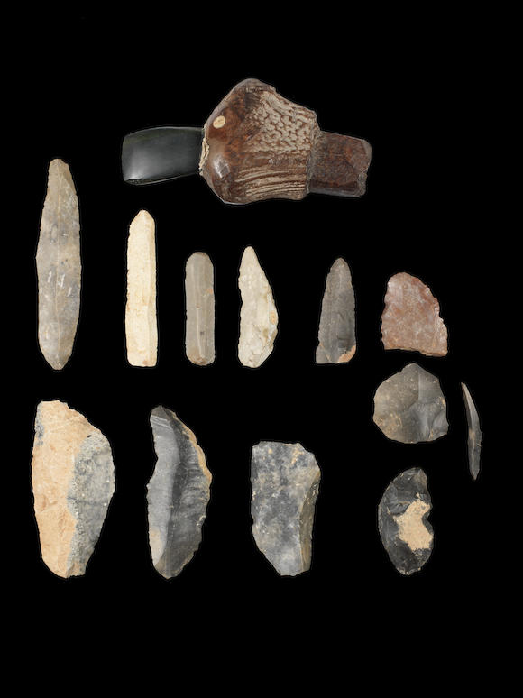 Bonhams : A Swiss Lake Dwellings Neolithic axe and group of ...