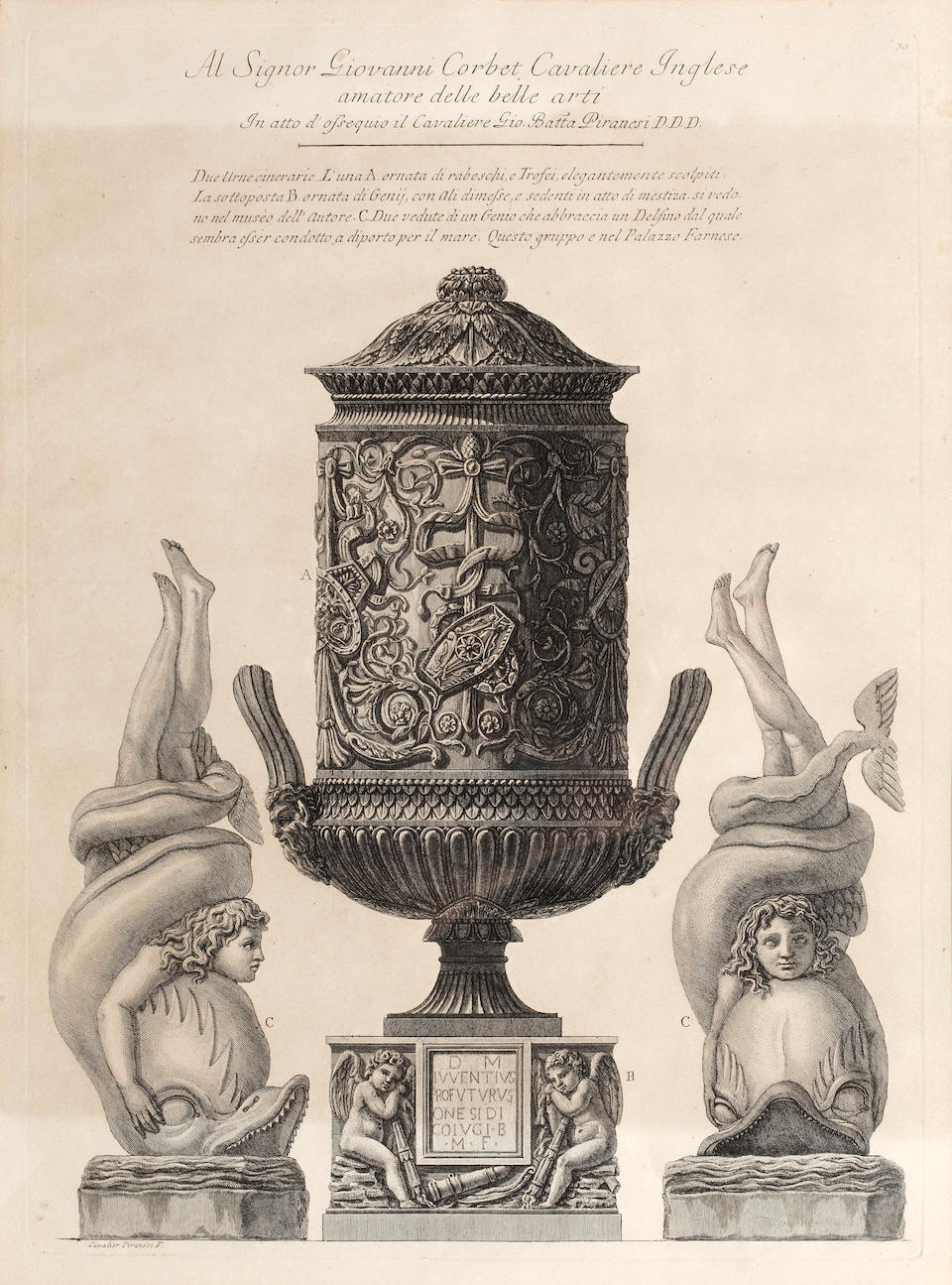 Bonhams : Giovanni Battista Piranesi (Italian, 1720-1778) Vaso Antico ...