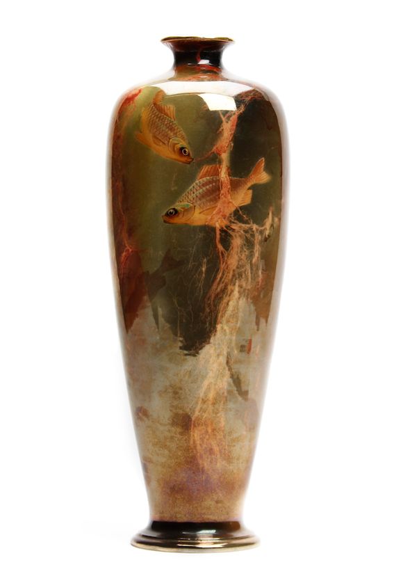 Bonhams A Wilkinsons 'Oriflamme' vase, painted by John Butler Circa 1900
