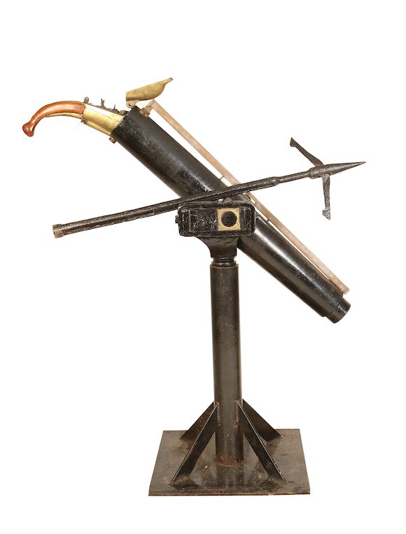 Bonhams : A large 2¼in. harpoon gun Together with its harpoon with two ...