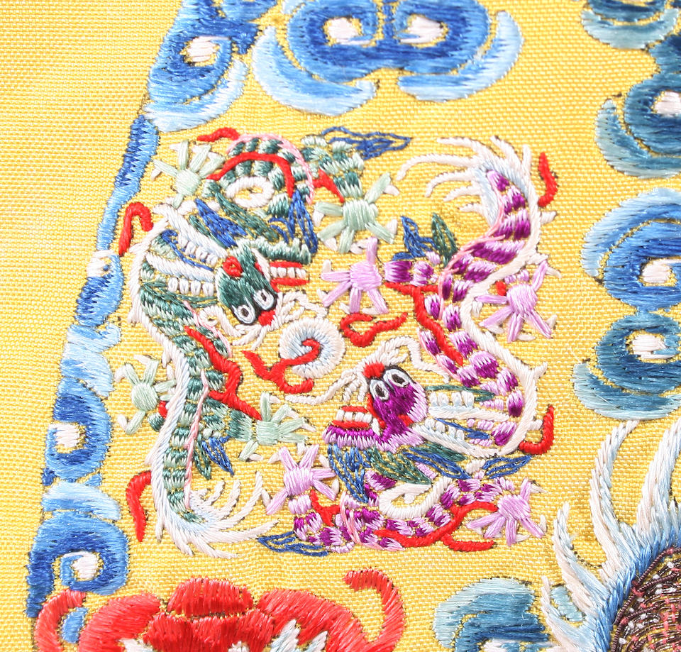 Bonhams : A Chinese late 19th century embroidered silk 'long pao ...