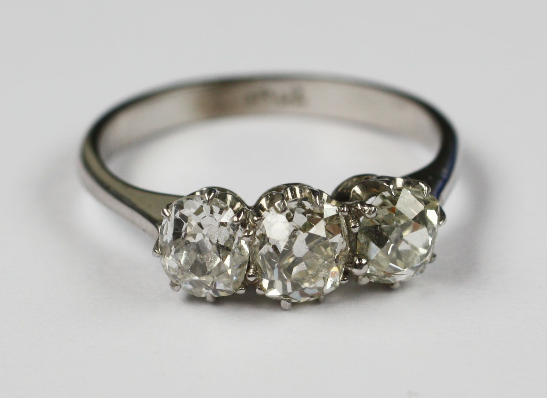 A diamond three stone ring