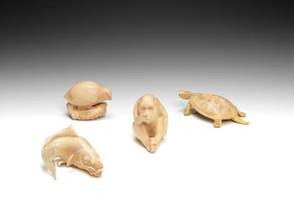 Bonhams : Four Royal Worcester models from the 'Netsuke Animals' series ...