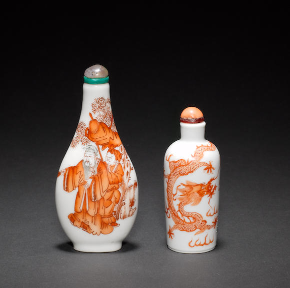 Bonhams : Two Chinese porcelain snuff bottles one with Guangxu nark ...