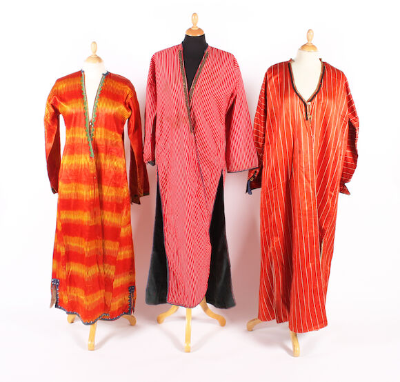 Bonhams : Three Turkish full-length silk robes