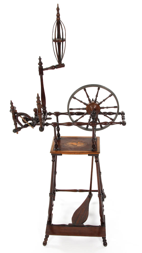 Bonhams : A 19th Century treen spinning-wheel