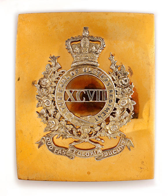 Bonhams : 97th (Earl of Ulster) Regiment Officer's Shoulder belt Plate ...