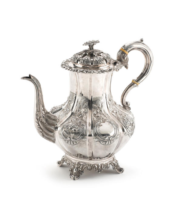 Bonhams : A Victorian silver coffee pot, by John & Henry Lias, London 1839,