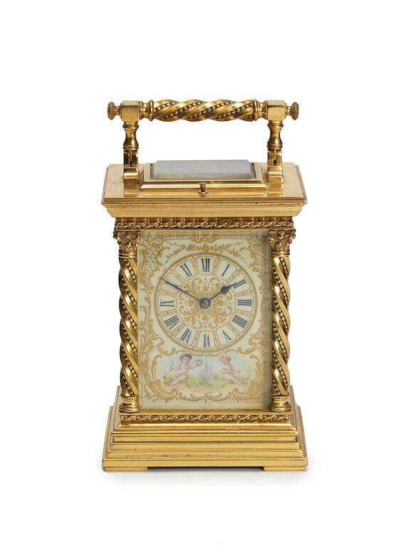 Bonhams : A late 19th century French porcelain mounted gilt brass ...