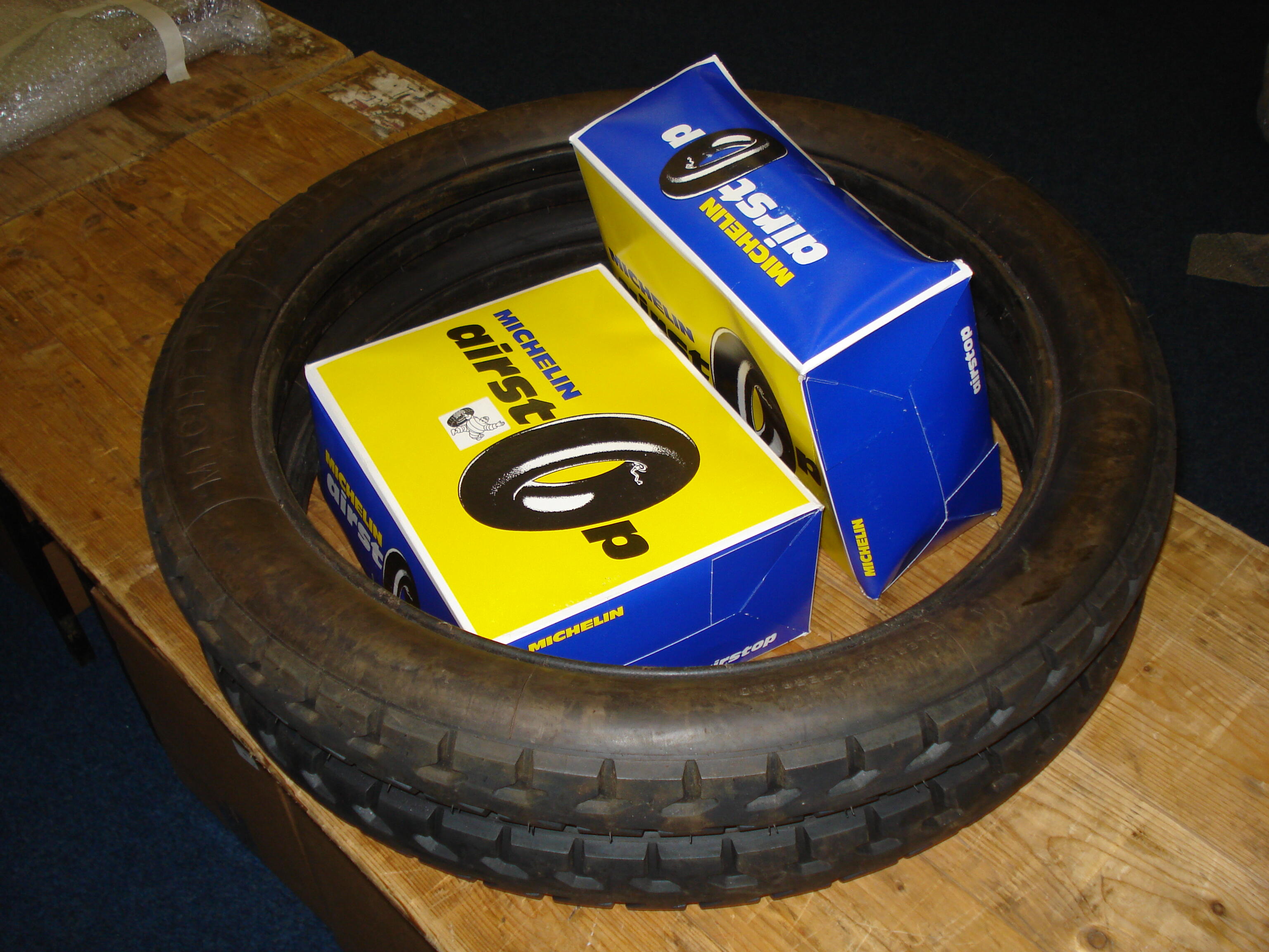 Bonhams Cars Two 760 x 90 beaded edge tyres with tubes,