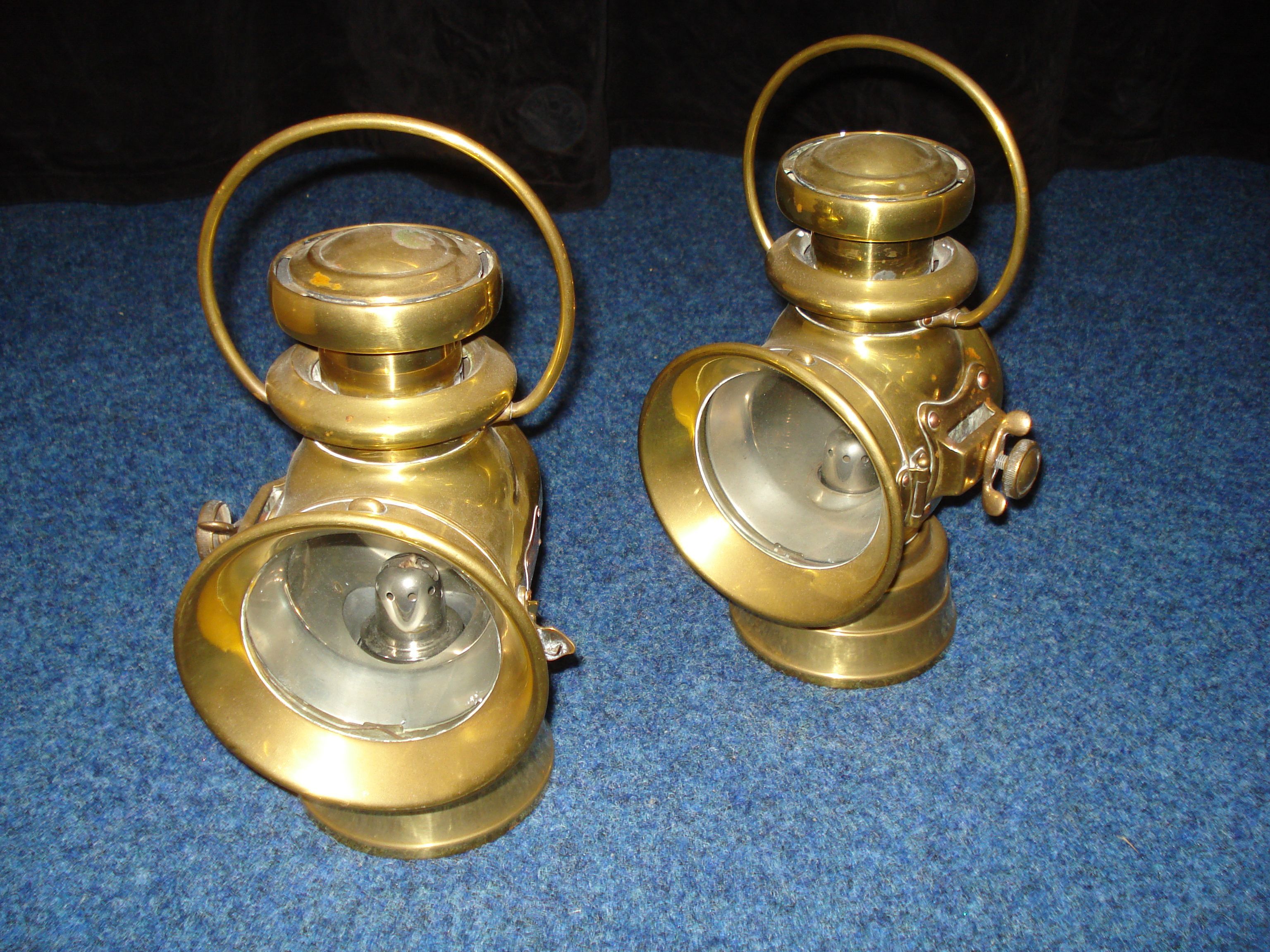 Bonhams Cars : A pair of Lucas King of the Road oil illuminated side-lamps,