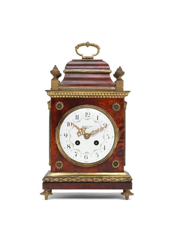 Bonhams An early 20th century French gilt brass mounted faux tortoiseshell and mantel clock