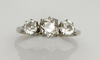 A diamond three stone ring
